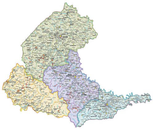 Карта автомобильных дорог Закарпатской, Львовской, Ивано-Франковской и Черновицкой областей. Карта автодорог западной Украины.
