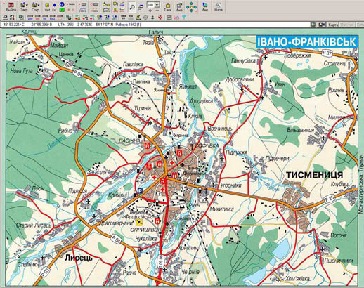 Gps карта г. Ивано-Франковск. Подробная GPS карта Ивано-Франковска и окрестностей для GPS навигатора