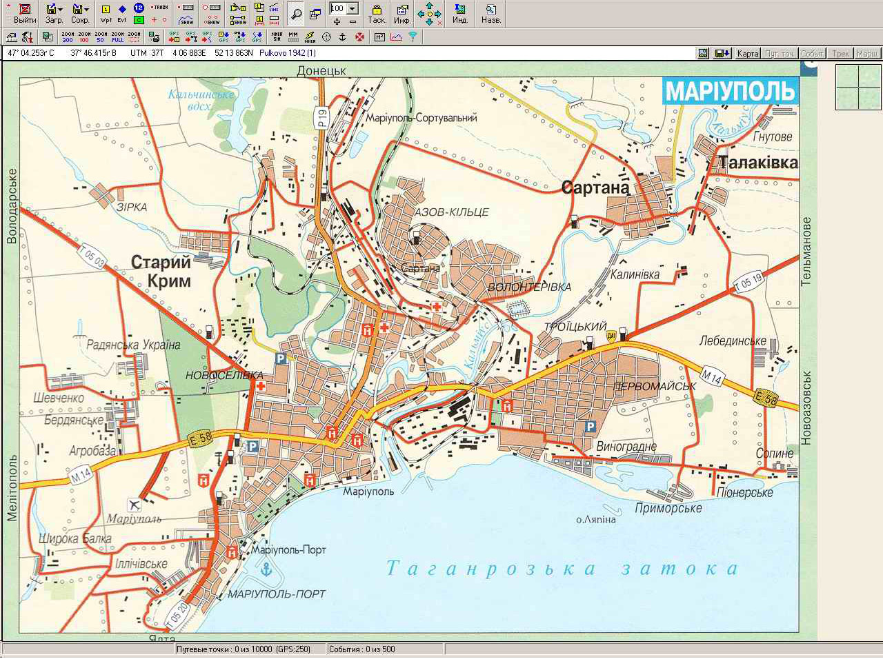 Gps карта г. Мариуполь. Подробная GPS карта Мариуполя и окрестностей дляGPS навигатора
